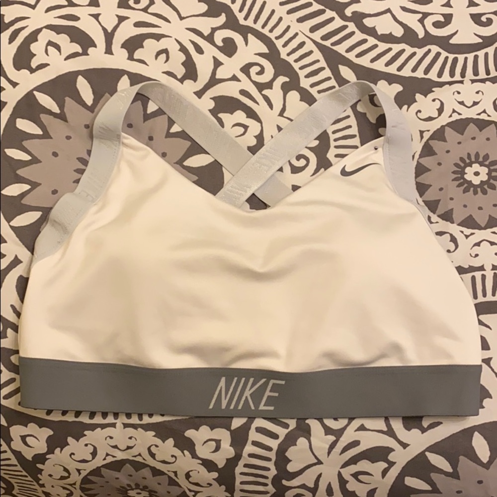 White/Gray Nike Sports Bra